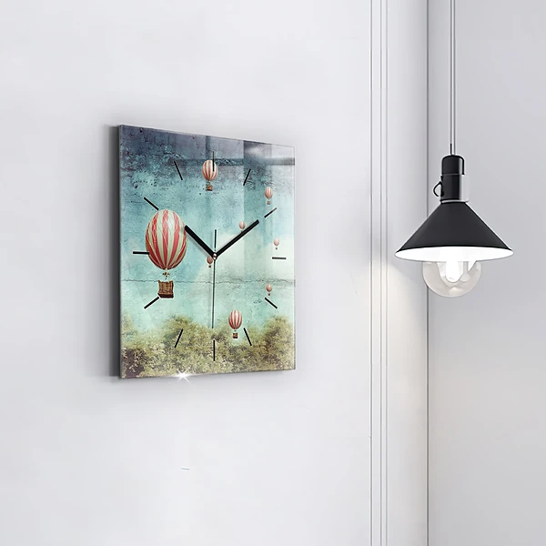 Wanduhr quadratisch mit motiv Luftballons