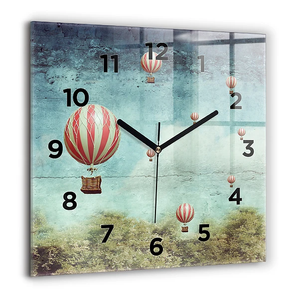 Wanduhr quadratisch mit motiv Luftballons