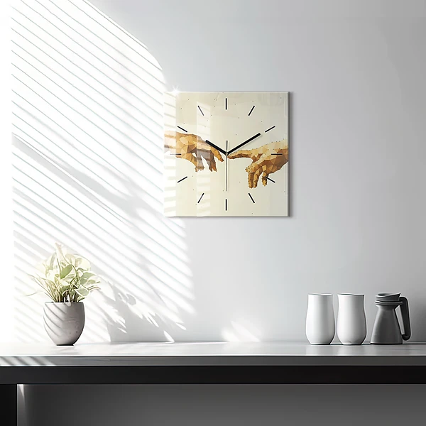 Wanduhr modern quadratisch Erschaffung von Adam