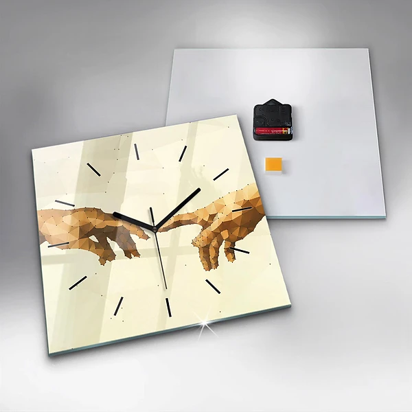 Wanduhr modern quadratisch Erschaffung von Adam