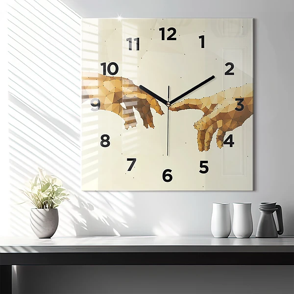 Wanduhr modern quadratisch Erschaffung von Adam