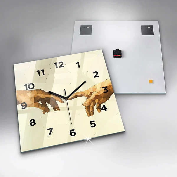 Wanduhr modern quadratisch Erschaffung von Adam