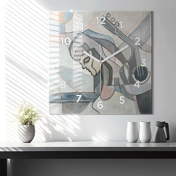 Wanduhr modern quadratisch Abstrakte Malerei