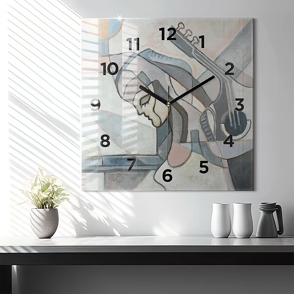 Wanduhr modern quadratisch Abstrakte Malerei