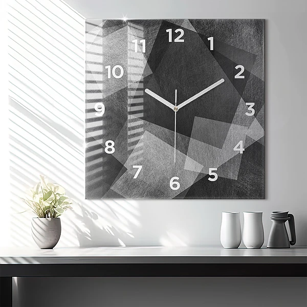 Wanduhr modern quadratisch Geometrische Abstraktion