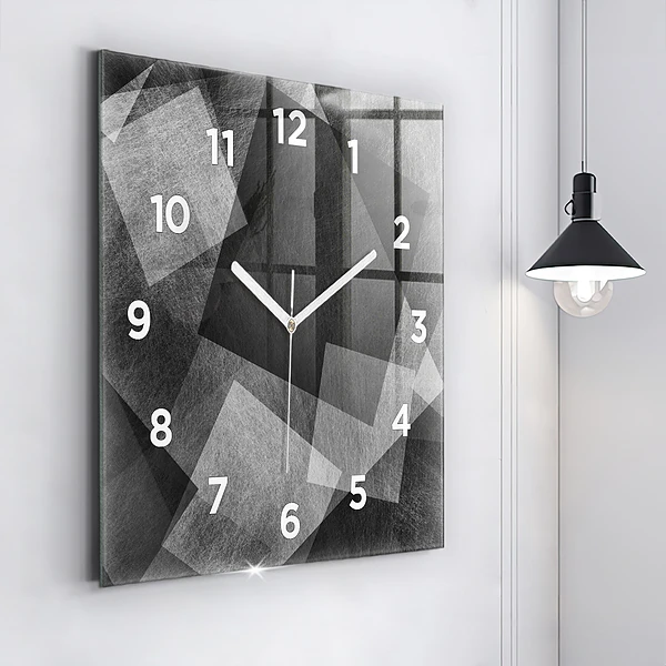 Wanduhr modern quadratisch Geometrische Abstraktion