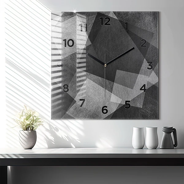 Wanduhr modern quadratisch Geometrische Abstraktion