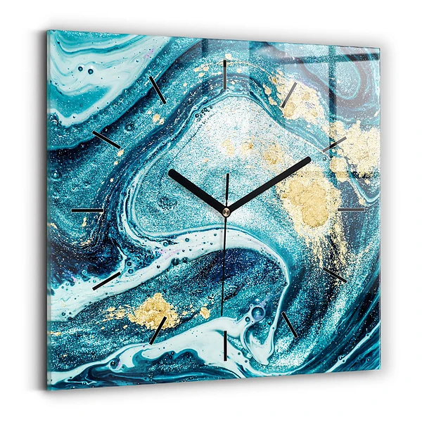 Wanduhr quadratisch Abstrakte Murmel
