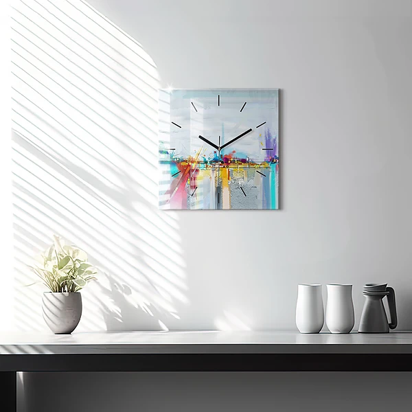 Wanduhr quadratisch mit motiv Abstrakte Brücke