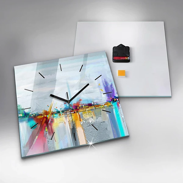 Wanduhr quadratisch mit motiv Abstrakte Brücke