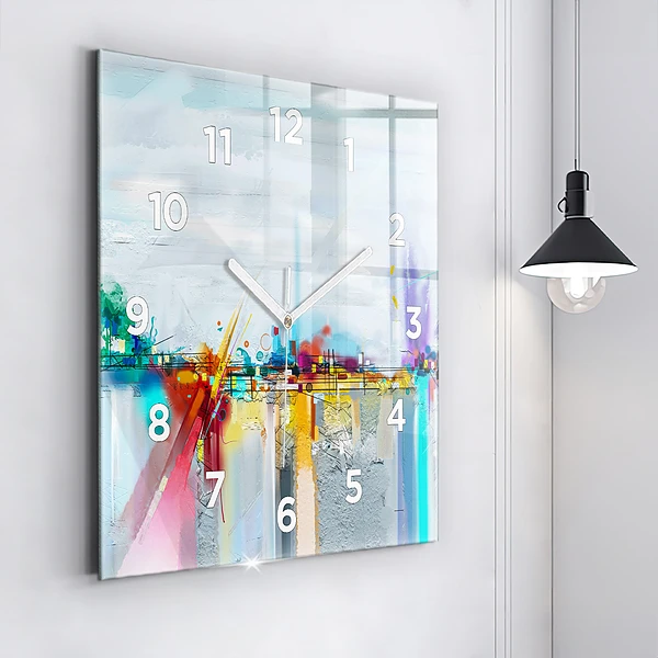 Wanduhr quadratisch mit motiv Abstrakte Brücke