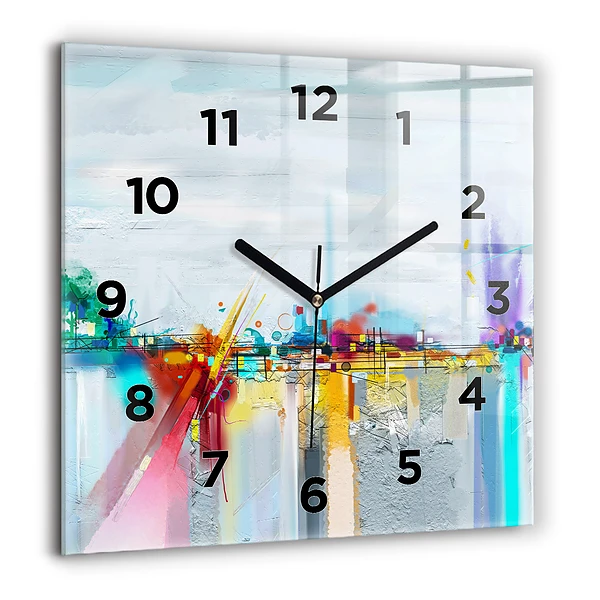 Wanduhr quadratisch mit motiv Abstrakte Brücke