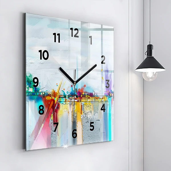 Wanduhr quadratisch mit motiv Abstrakte Brücke
