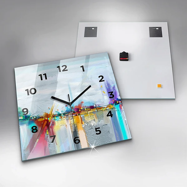 Wanduhr quadratisch mit motiv Abstrakte Brücke