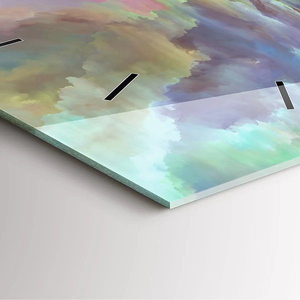 Wanduhr quadratisch Abstrakte Landschaft