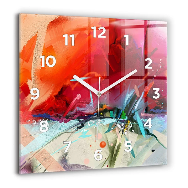 Wanduhr quadratisch mit motiv Reihen von Gewürzen