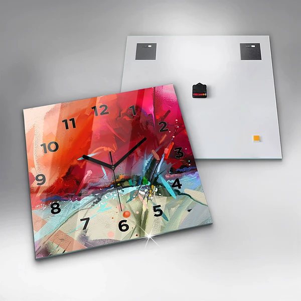 Wanduhr quadratisch mit motiv Reihen von Gewürzen