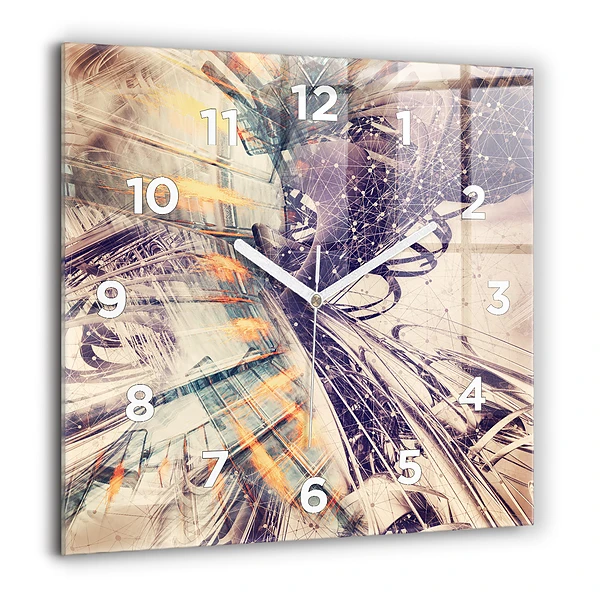 Wanduhr modern quadratisch Abstrakter Mechanismus