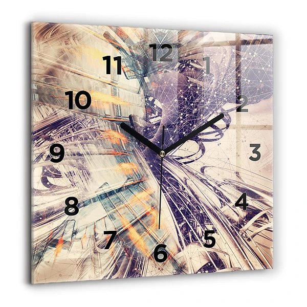Wanduhr modern quadratisch Abstrakter Mechanismus