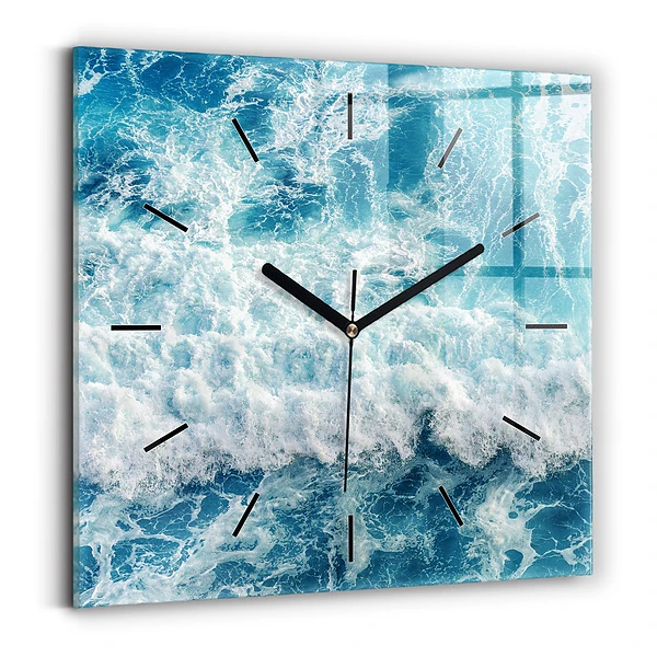 Wanduhr quadratisch mit motiv Wellen Meer