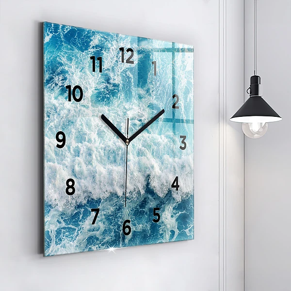 Wanduhr quadratisch mit motiv Wellen Meer