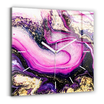 Wanduhr quadratisch Abstrakte Murmel