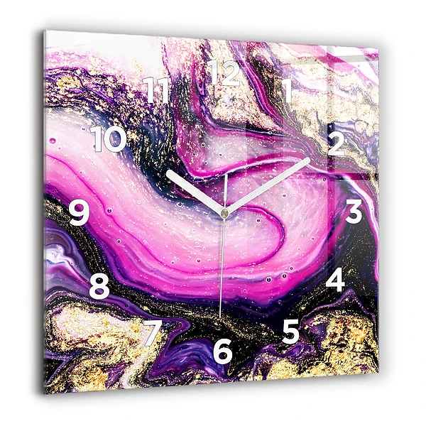 Wanduhr quadratisch Abstrakte Murmel