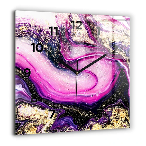 Wanduhr quadratisch Abstrakte Murmel