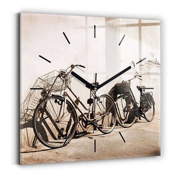Wanduhr modern quadratisch Italienisches Fahrrad