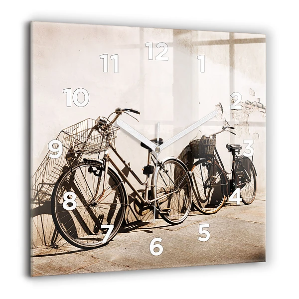 Wanduhr modern quadratisch Italienisches Fahrrad