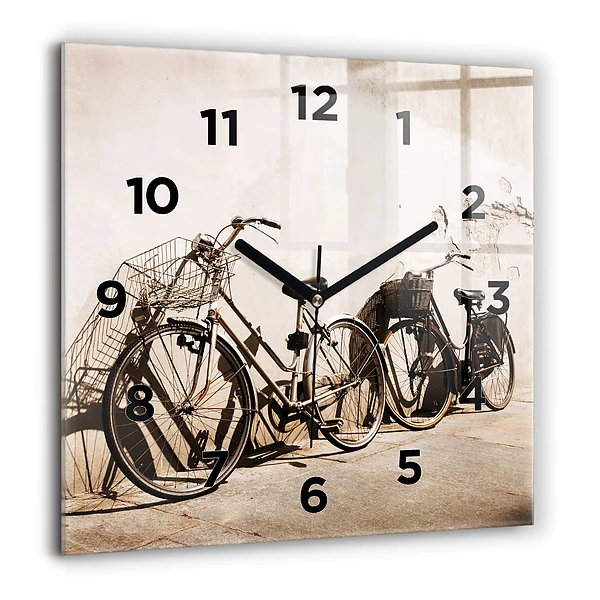 Wanduhr modern quadratisch Italienisches Fahrrad