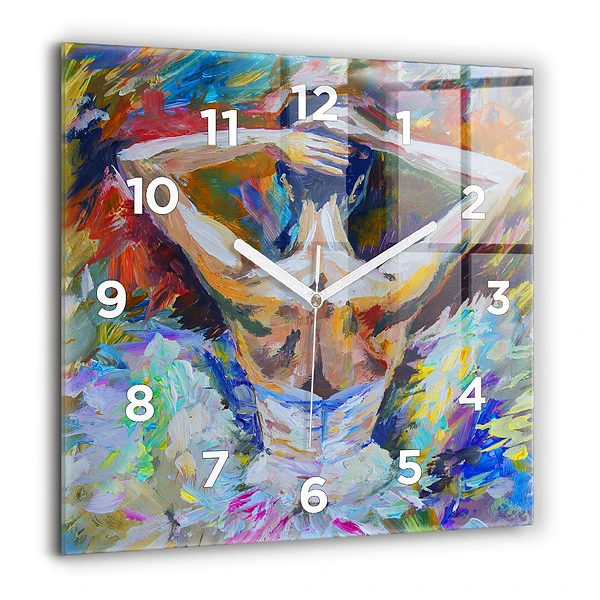 Wanduhr quadratisch mit motiv Gemalte Ballerina