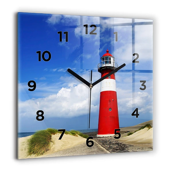 Wanduhr quadratisch mit motiv Leuchtturm