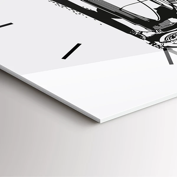 Wanduhr quadratisch Retro-Illustration