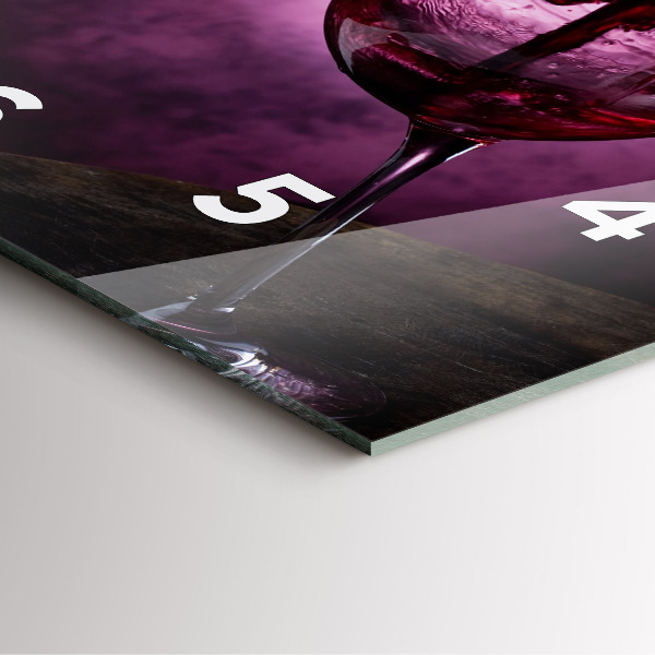 Wanduhr modern quadratisch Weinglas