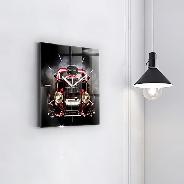 Wanduhr modern quadratisch Alter Oldtimer