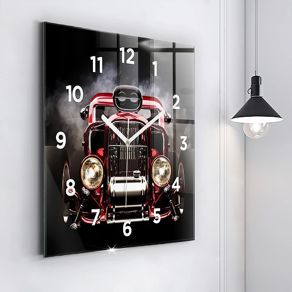 Wanduhr modern quadratisch Alter Oldtimer