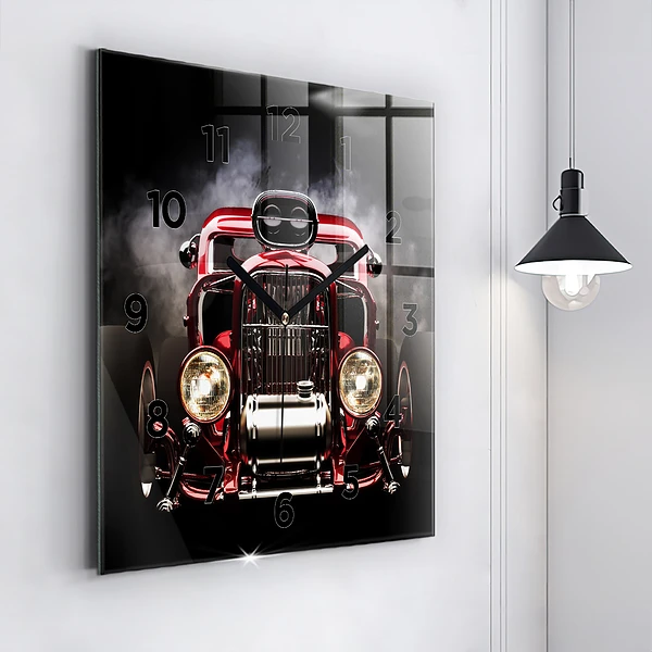 Wanduhr modern quadratisch Alter Oldtimer
