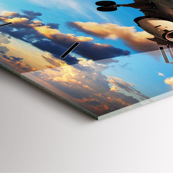 Wanduhr quadratisch mit motiv Wolkenebene