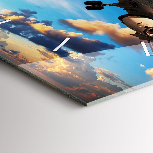 Wanduhr quadratisch mit motiv Wolkenebene