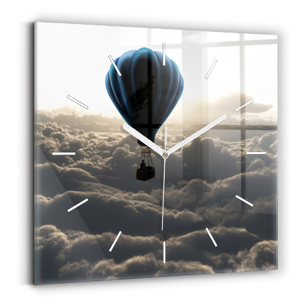 Wanduhr quadratisch mit motiv Luftballon am Himmel