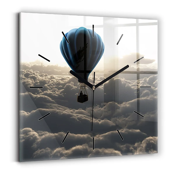 Wanduhr quadratisch mit motiv Luftballon am Himmel