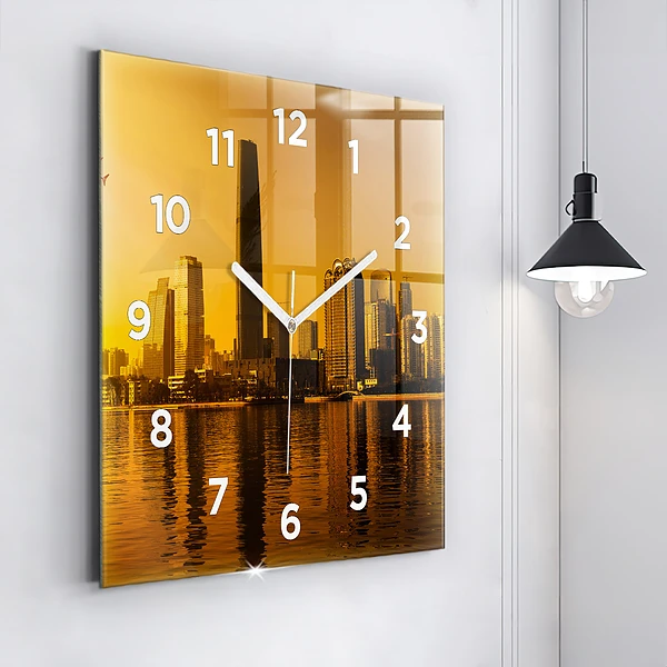 Wanduhr quadratisch mit motiv Zhujiang-Fluss