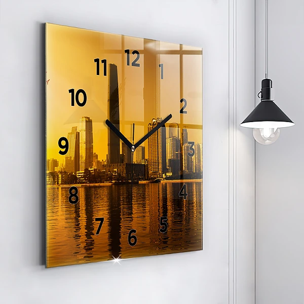 Wanduhr quadratisch mit motiv Zhujiang-Fluss