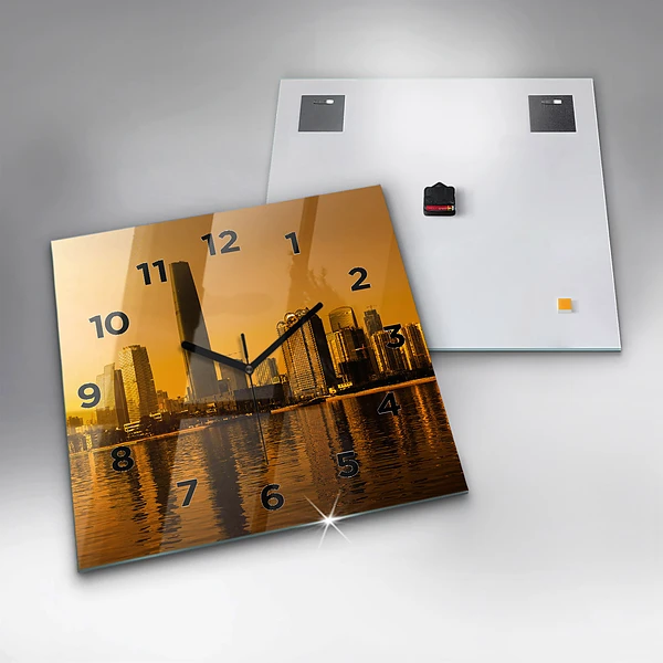 Wanduhr quadratisch mit motiv Zhujiang-Fluss