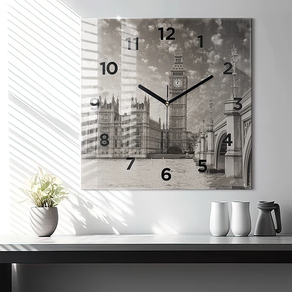 Wanduhr modern quadratisch London England Big Ben