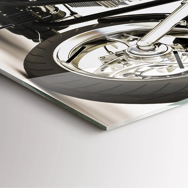 Wanduhr quadratisch mit motiv Schwarzes Motorrad