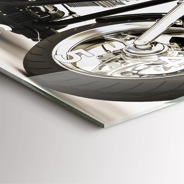 Wanduhr quadratisch mit motiv Schwarzes Motorrad