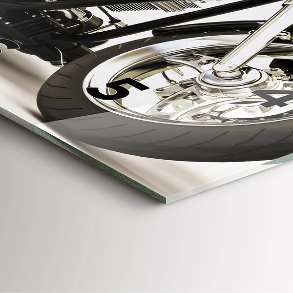 Wanduhr quadratisch mit motiv Schwarzes Motorrad