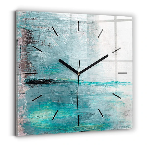 Wanduhr quadratisch mit motiv Öltextur abstrakt